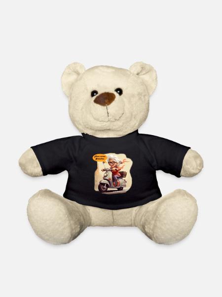 Cool granny rides scooter - Teddy Bear - black
