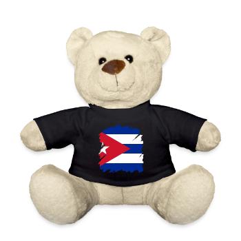 Kuba Flagge Karibik Urlaub Cuba Reise Havanna - Teddy - Schwarz - Vorne