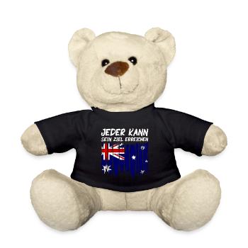 Australien Flagge Down Under Australische Fahne - Teddy - Schwarz - Vorne