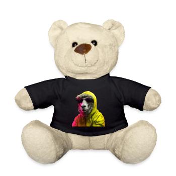 Schaf mit Sonnenbrille Bunt Coole Schaf Waldtier - Teddy - Schwarz - Vorne
