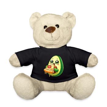 Avocado Pizza Lover Italian Pizza - Teddy Bear - black - Front