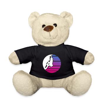 Climbing kid girl bouldering - Teddy Bear - black - Front