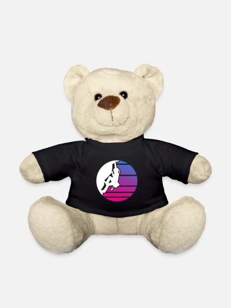 Climbing kid girl bouldering - Teddy Bear - black