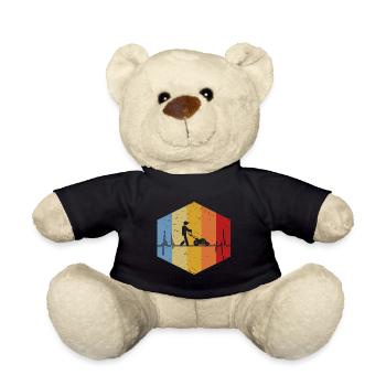 Vintage Herzschlag Rasenmäher Gartenarbeit Gärtner - Teddy - Schwarz - Vorne