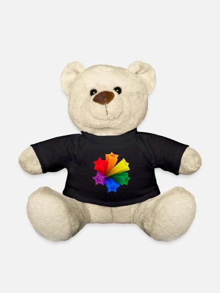 Dynamische Regenbogen-Sterne LGBT V3 - Teddy - Schwarz
