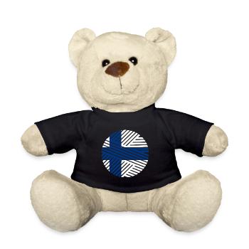 Finland Flag Suomi Finnish Flag Used Look - Teddy Bear - black - Front