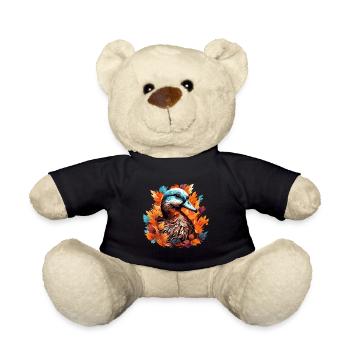 Sweet duck in autumn foliage - Teddy Bear - black - Front