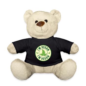 Je suis végétalien Design pour les fiers végétaliens - Nounours - noir - Devant