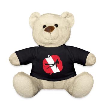 Rouge Blanc Plongée Drapeau Harpon Chasse Plongeur - Nounours - noir - Devant