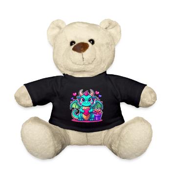 Farbenfroher Drache - Teddy - Schwarz - Vorne