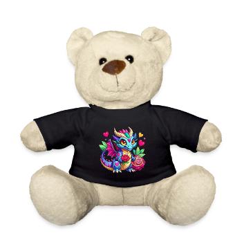 Farbenfroher Drache - Teddy - Schwarz - Vorne
