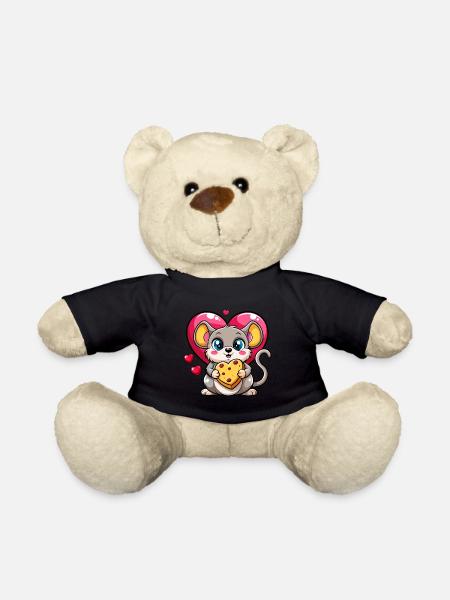 Cheese Loving Mouse - Teddy Bear - black