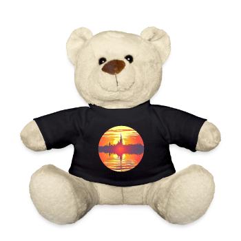Flensburg Skyline - Teddy Bear - black - Front