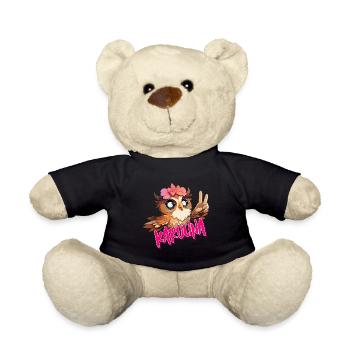 KAROLINA - Beau nom de fille avec un hibou mignon - Nounours - noir - Devant