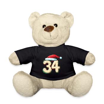 34 Number Christmas Cookie - Teddy Bear - black - Front