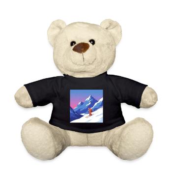 Skiing: fun and adventure in the mountains - Teddy Bear - black - Front