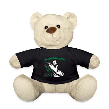 Le snowboard est plus cool que le ski - Nounours - noir - Devant