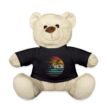 Gravel bike Gravel road bike bike gift retro - Teddy Bear - black - Front