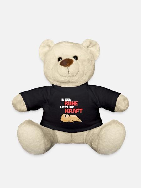 Faultier Sloth Faultiere Spruch faul schlafen Tier - Teddy - Schwarz
