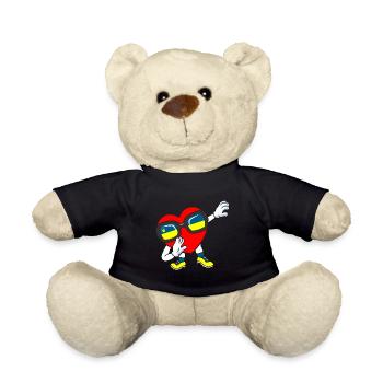 Ukraine Dabbing Heart - Teddy Bear - black - Front