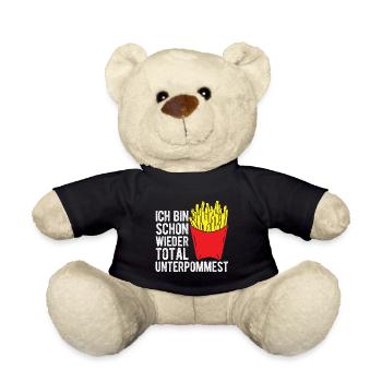 Pommes Frites Pommes Geschenk Pommes Fritten Spruc - Teddy - Schwarz - Vorne