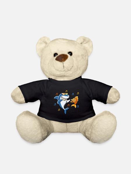 Tanzparty mit Hai-Goldfischen, süße Meerestiere - Teddy - Schwarz