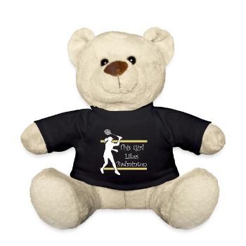 Badmintonspieler Lustiges Sprichwort Hobby Sport - Teddy - Schwarz - Vorne