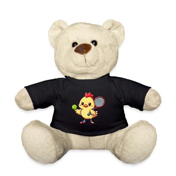 Tennis game in the chicken coop - An animal - Teddy Bear - black - Front