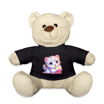 Anime Babykatze die mit einem Ball spielt - Teddy - Schwarz - Vorne