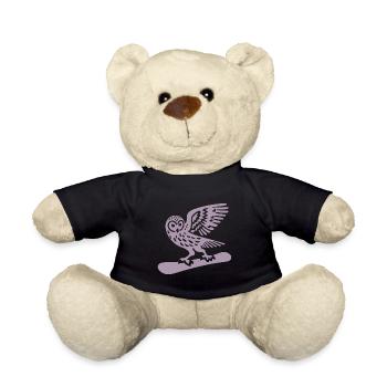 Eule Snowboard Snowboarder Minimalistisches Design - Teddy - Schwarz - Vorne