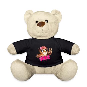 HEIKE - Beau nom de fille avec hibou mignon - Nounours - noir - Devant