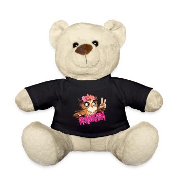 FRANCESCA - Schöner Mädchen Name mit süßer EULE - Teddy - Schwarz - Vorne