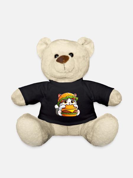Chapeau fantaisiste Cat Cat Cheeseburger Fast Food - Nounours - noir