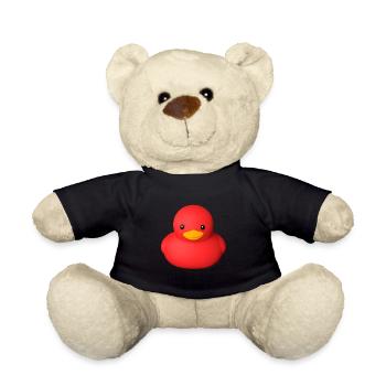 Niedliche rote Gummiente - Teddy - Schwarz - Vorne