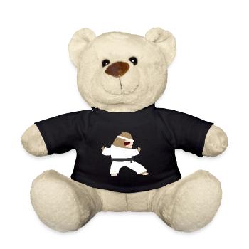 Faultier Karate Taekwondo Aikido Wingtsun Geschenk - Teddy - Schwarz - Vorne