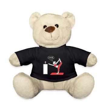 Yoga Wein Yogi Meditieren Meditation - Teddy - Schwarz - Vorne