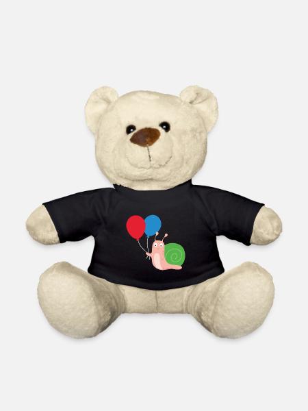 Schnecke mit Luftballons - Teddy - Schwarz