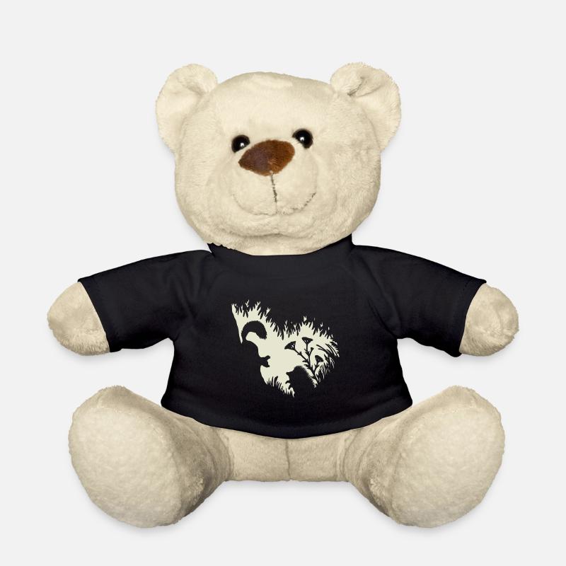 Waldtiere Eichhörnchen Igel Fairycore Natur - Teddy - Schwarz