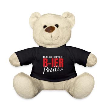 Meine Blutgruppe ist B ier Positiv - Teddy - Schwarz - Vorne