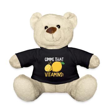 Gimme Vitamins Citrus Fruits Summer Lemon - Teddy Bear - black - Front