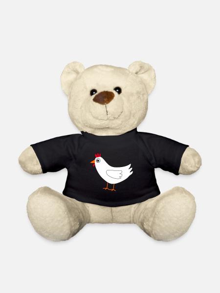 weißes Huhn lustig Geschenk Bauern Landwirte - Teddy - Schwarz