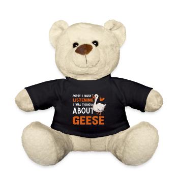 Thinking About Geese Bird Nature - Teddy Bear - black - Front