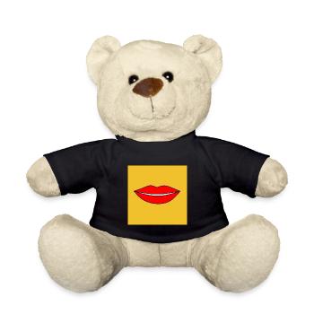 Pop Art lèvres rouge à lèvres affiche cadeau coloré - Nounours - noir - Devant
