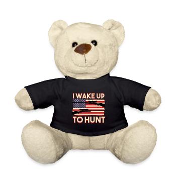 I Wake Up To Hunt - Teddy Bear - black - Front