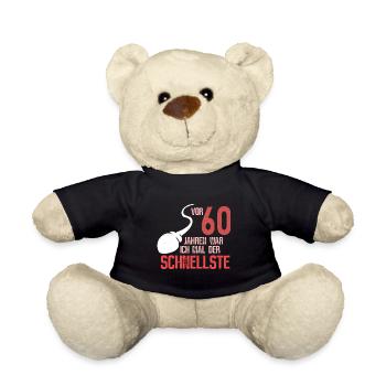 60. Geburtstag - schnellster im Verkehr - Teddy - Schwarz - Vorne