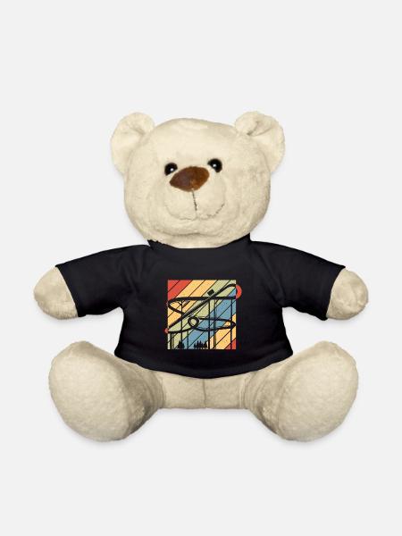 Roller Coaster Vintage Amusement Park Retro Theme - Teddy - Schwarz