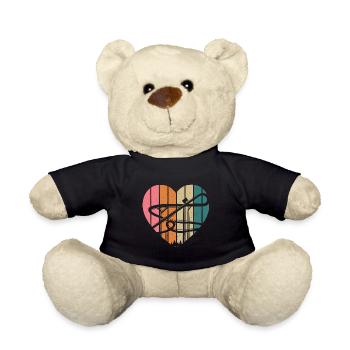 Retro Heart Roller Coaster Theme Park Vacances - Nounours - noir - Devant