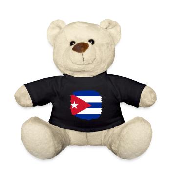 Kuba Flagge Karibik Urlaub Cuba Reise Havanna - Teddy - Schwarz - Vorne