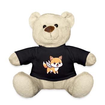 Süßer Shiba Inu-Engel im Comic-Stil - Teddy - Schwarz - Vorne