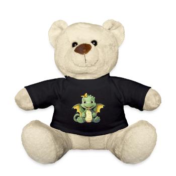Dino Dinosaur Angel Wings Dragon - Teddy Bear - black - Front